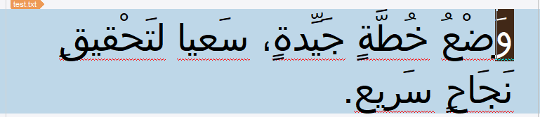 Screenshot showing Trados Studio review mode with track changes, highlighting a selection problem with underlined text in a right-to-left language.