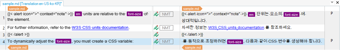 Screenshot showing the editor view of Studio with the MD file translated.