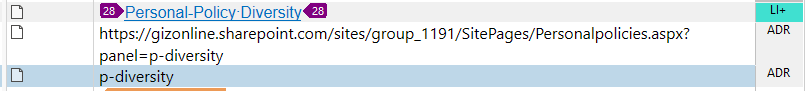 Screenshot showing the segmentation of the URL