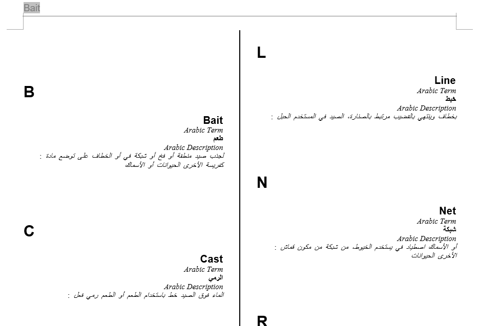 Screenshot showing how the default Word Dictionary export can be changed by editing the RTF codes.