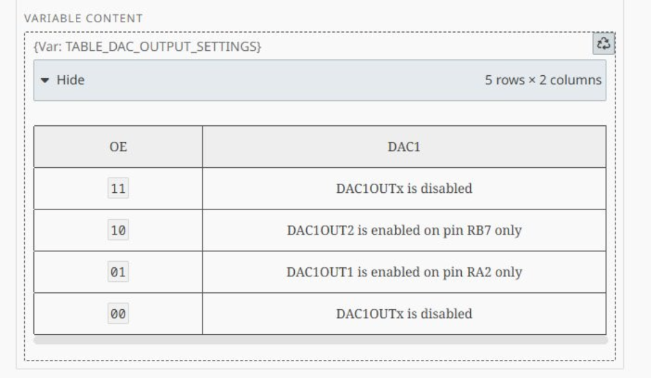 Displaying a table that is referenced as a variable 