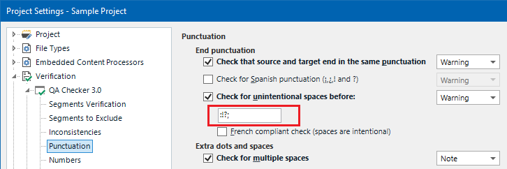 Project Settings - Check for unintentional spaces before