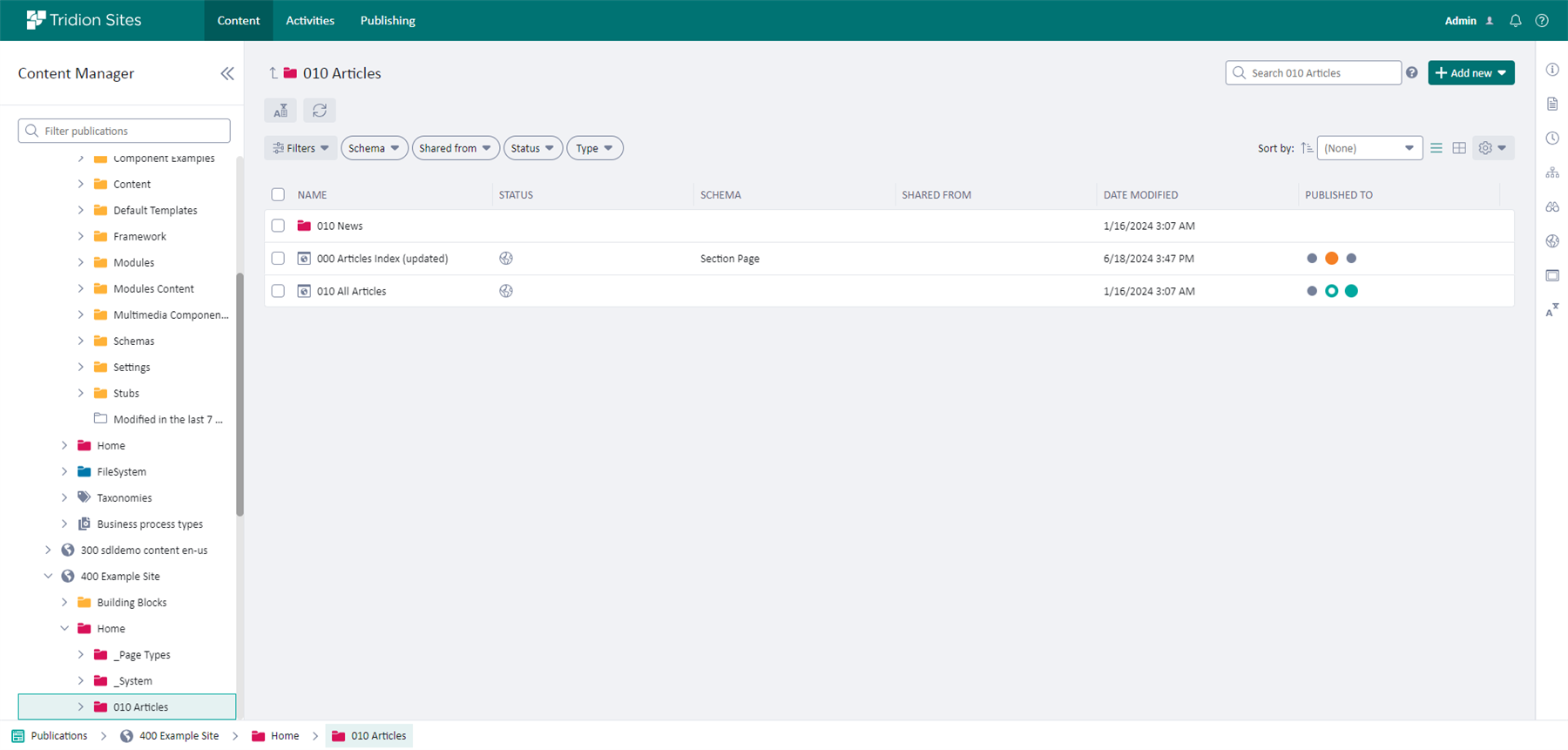 The "Published-to" extension shows where, how, and to an extent, when, an item was published 