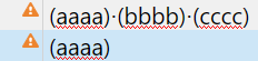 Screenshot of Trados Studio with two warning icons indicating errors in the regular expression pattern.