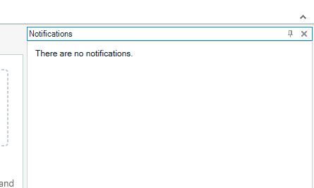 Notifications window in Trados Studio with a message stating 'There are no notifications.'