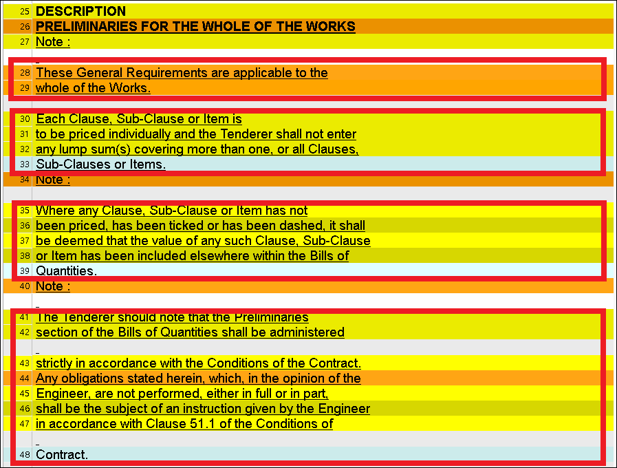 Screenshot of Trados Studio showing text segments with different highlight colors indicating manual and automatic merging options.