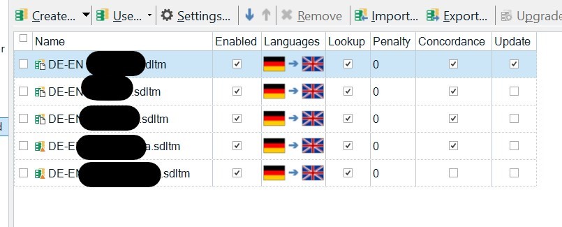 multiple TMs only one updated