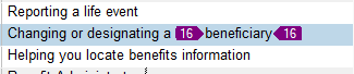 Screenshot showing a text excerpt with the word 'beneficiary' highlighted and tagged for popover definition in Trados Studio.