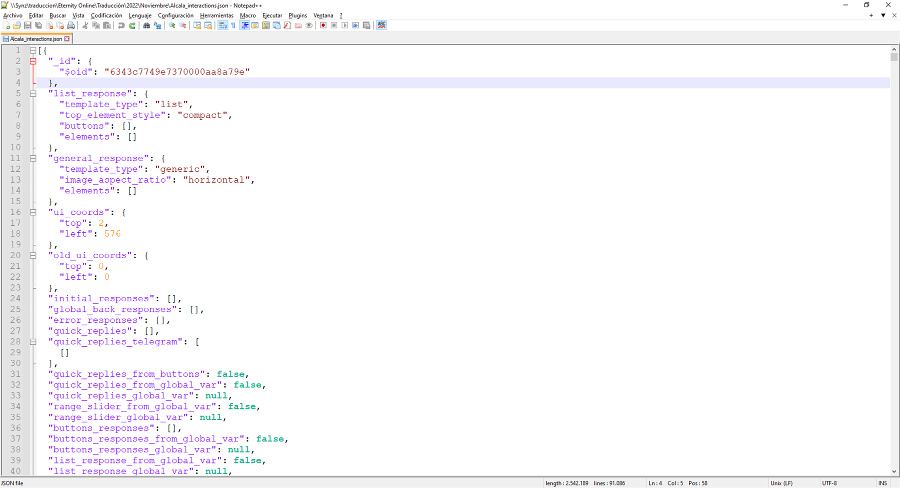 Screenshot of a JSON file opened in a text editor with no highlights or errors visible.