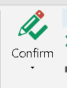 Trados Studio 'Confirm' button icon with a pencil and checkmark.