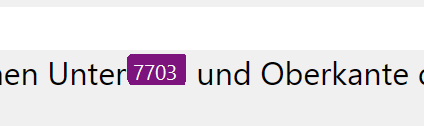 Screenshot showing Trados Studio interface with a segment of text containing markup for a dash, represented by the number 7703 in a purple box.
