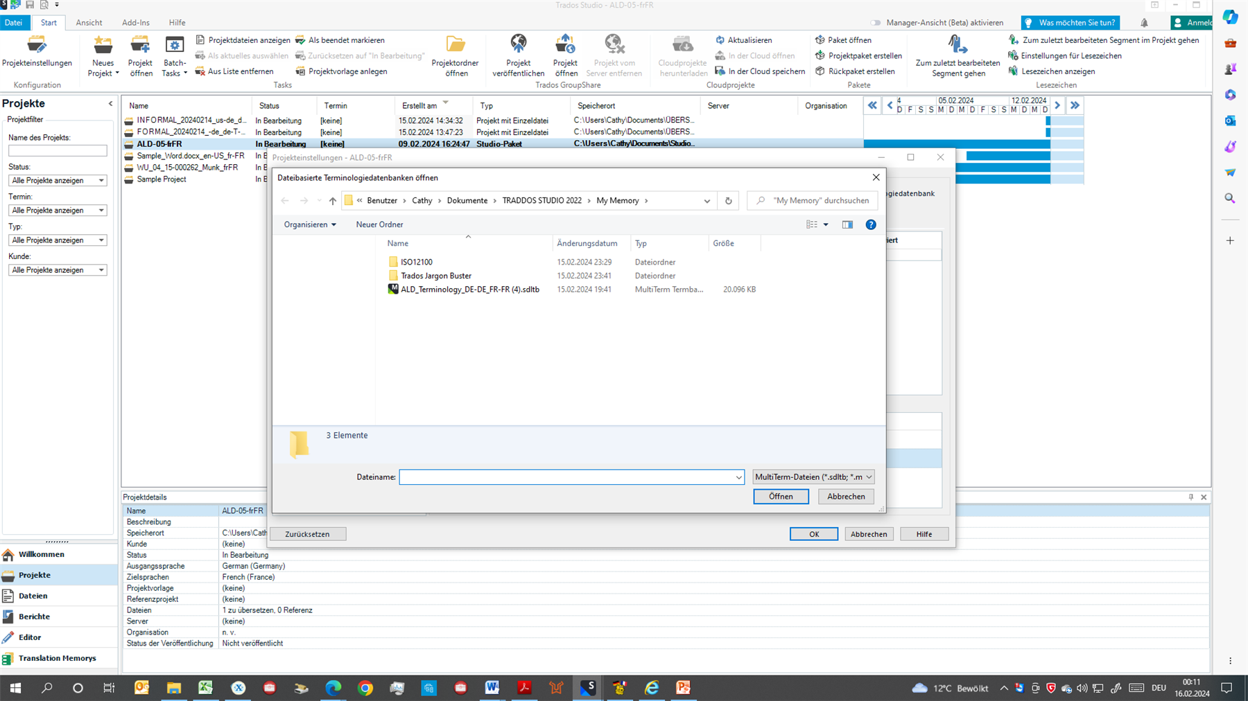 Error message in Trados Studio stating 'General error occurred MultiTerm cannot retrieve the multimedia object.'