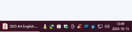 Taskbar showing various application icons including the Multiterm 2022 icon instead of the expected new version icon, with the date and time displayed as 13:49, 2024-10-15.