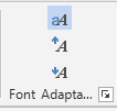 Font Adaptation toolbar icons with options to increase or decrease font size and a button labeled 'Font Adaptation...'.