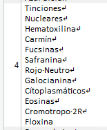 Screenshot of Trados Studio showing a list of words in a single cell separated by line breaks, with a vertical scrollbar indicating more content.