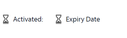 Screenshot displaying missing activation and expiry date information for Trados subscription with error icons.