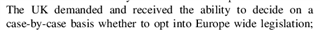 Screenshot of Trados Studio showing text about the UK's ability to opt into Europe-wide legislation.