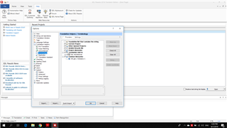 Trados Studio screenshot showing the 'Options' dialog box with 'Terminology' selected in the navigation pane. The 'Translation Add-ins' section is expanded, displaying 'SDL WorldServer' instead of 'SDL MultiTerm'.
