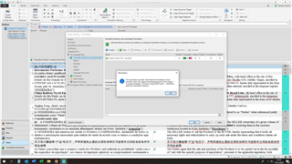 Screenshot of Trados Studio with an error message stating 'The language pair in the document is different from the language pair in the project settings.'