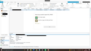Screenshot showing a 'How do you want to open this file?' dialog box with 'XLIFF Editor' and 'Look for an app in the Microsoft Store' options.
