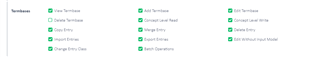 Screenshot of Trados Studio showing a list of options with green checkmarks, including Auto Propagate, AutoSuggest Dictionaries, and Automated Translation Adjustment.