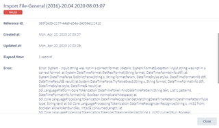 Error message displayed on Trados Studio stating 'An error occurred while using the translation provider' during TM Update task.