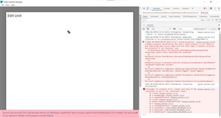 Screenshot of Trados Studio showing an 'Edit Unit' window with a blank screen and multiple error messages in red on the right side panel.