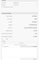 Screenshot of Trados Studio's Job Details panel showing fields for job number, date, customer, and weight without a job name field.