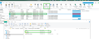 Screenshot of Trados Studio interface showing a project open with source and target language files listed. Green checkmarks indicate completed file translations.