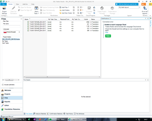 Screenshot of a machine translation software interface with an error message stating, 'You have reached the maximum number of characters for your SDL Language Cloud account.'