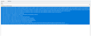 Screenshot of Trados Studio stack trace error highlighting a problem with the .csproj file in blue text on a dark background.