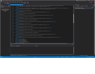 Screenshot of Visual Studio IDE showing a .csproj file with paths to DLLs, no visible errors or warnings.
