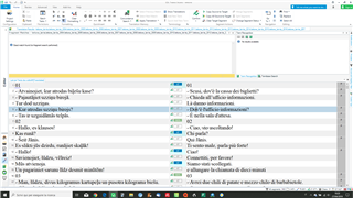 Trados Studio interface with the Translation Memory (TM) section missing, only the source language segments are visible.