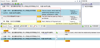 Screenshot of Trados Studio with a plugin translation provider function that fails to display differences, showing identical source and target text without highlights.