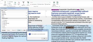 Trados Studio screenshot after using 'Find and Replace' function, showing the word replaced in the target segment without the old word being crossed out in red, indicating no track changes.