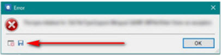 Error dialog box in Trados Studio with a red cross icon, indicating 'The operation could not be completed' and an arrow pointing to the 'OK' button.