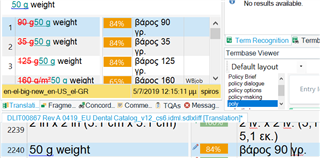 Screenshot of Trados Studio interface showing a segment with numbers not automatically replaced, highlighted with a red border indicating an error.