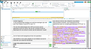 Screenshot of Trados Studio 2019 showing a document with source language segments incorrectly replacing target language segments.