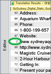 Screenshot of Trados Studio displaying a second instance of duplicated segment number '2' circled in green in the Editor pane.