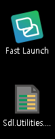Screenshot showing a desktop with a 'Fast Launch' icon and a partially visible 'Sdl.Utilities' folder.