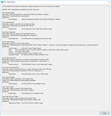 Error window in Trados Studio displaying multiple error messages indicating issues with opening an SDLXLIFF file, including 'Unexpected end of file has occurred' and 'The following tags are not closed'.