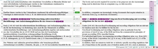 Screenshot of Trados Studio showing merged segments with text highlighted in green, indicating successful merging with no visible errors or warnings.
