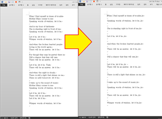 Screenshot of Trados Studio showing two text segments with a yellow arrow pointing to a gap indicating an 'empty line' not exported.