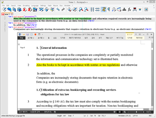 Screenshot of Trados Studio interface showing a document with text but with an error message indicating information display issues.