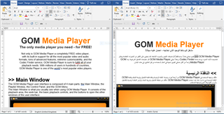 Screenshot of Trados Studio showing a Word document translation from English to Arabic with noticeably smaller font size in the target text.