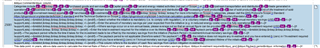 Close-up view of Trados Studio interface displaying sentence-based segmentation with segments still appearing cluttered and unmanageable.