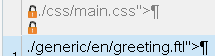 Close-up of Trados Studio error indicators highlighting issues with the linked CSS file and ftl file path.