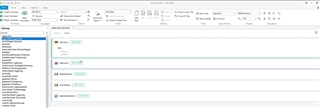 Trados Studio interface showing a project with four files, one of which is highlighted and has a warning symbol indicating an issue.