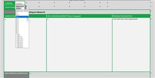 Trados Studio screenshot showing a Word document with a table. The 'Duration' list is visible in the source text column despite being hidden in the original document.