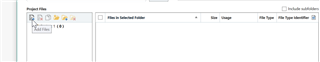 Trados Studio screenshot showing the Project Files section with 'All Files (1)' selected and no visible errors.